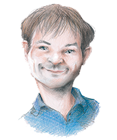 Caricature of Hendrik Baschin