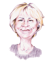 Caricature of Gerlind Beutke