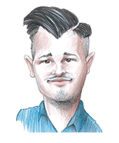 Caricature of Bastian Böse
