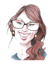 Caricature of Sabrina Malchar