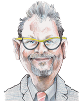 Caricature of Friedrich Plaßmeier